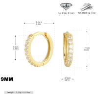 Gold Zircon Huggie Earrings