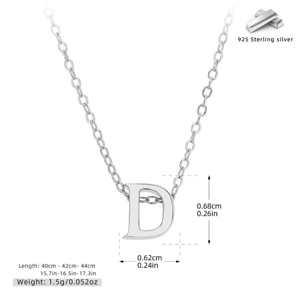 Silver Letter 'D' Pendant Necklace