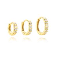 Gold Huggie Earrings with Cubic Zirconia