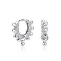 Silver Geometric Huggie Earrings