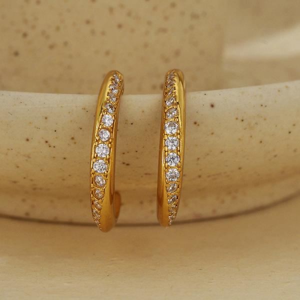 Delicate Gold Pavé Hoop Earrings
