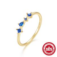 Gold Band with Blue Sapphire Stones