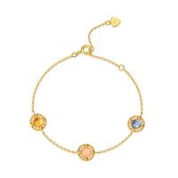 Gold Bezel Multicolor Gem Bracelet