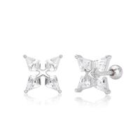 Silver Star Cubic Zirconia Stud Earrings