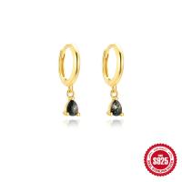 Gold-Plated Sterling Silver Drop Hoop Earrings
