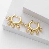 Gold Cubic Zirconia Hoop Earrings
