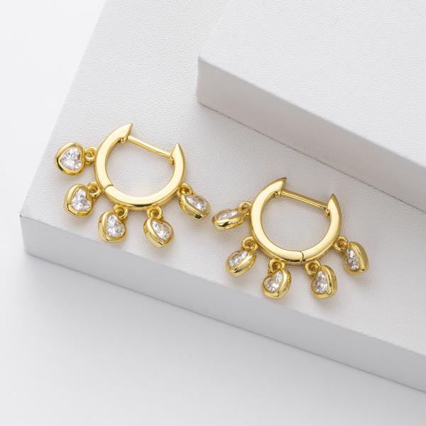 Gold Cubic Zirconia Hoop Earrings