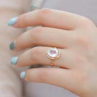 Gold Halo Crystal Statement Ring