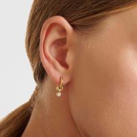 Gold Diamond Drop Huggie Earring