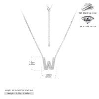 Silver Zircon 'W' Pendant Necklace