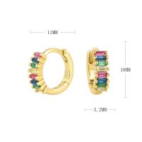 Gold-Plated Multicolor CZ Huggie Earrings