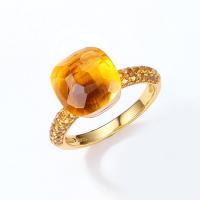 Gold Yellow Citrine Statement Ring