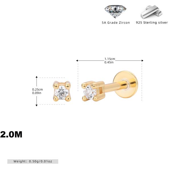 Gold Zircon Stud Earrings