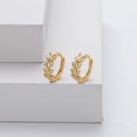 Gold Leaf Motif Huggie Earrings