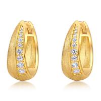 Gold Cubic Zirconia Huggie Earrings