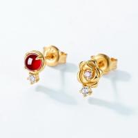 Gold Floral Mismatched Stud Earrings