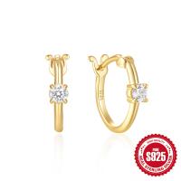 Gold-Plated Cubic Zirconia Huggie Earrings