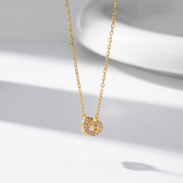 Gold Infinity Pavé Pendant Necklace