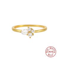 925 Silver Gold-Plated Cubic Zirconia Ring