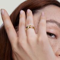 Gold Multicolor Stone Band Ring