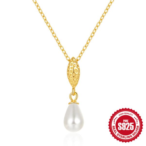 Gold-Tone Pearl Drop Pendant Necklace
