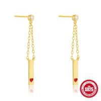 Gold-Plated Heart Dangle Earrings