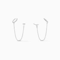 925 Silver Minimalist Chain Ear Cuff Earrings