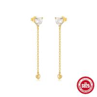 Gold-Finish Heart Threader Earrings
