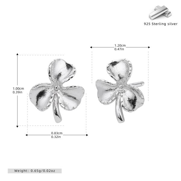 Silver Clover Stud Earrings