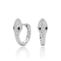 Silver Snake Motif Huggie Earrings