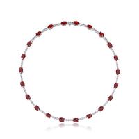 Ruby and Silver Tennis Necklace