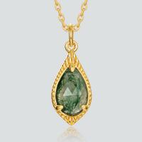 Gold-Plated Jade Teardrop Pendant Necklace