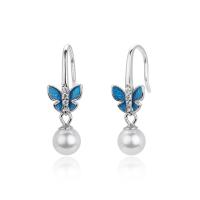 Butterfly Pearl Drop Earrings