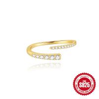 Gold-Plated Pavé Open Band Ring