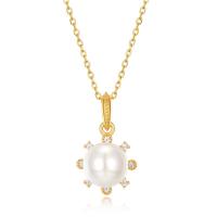 Gold Pearl Pendant Necklace