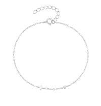 925 Silver Minimalist Cross Chain Bracelet