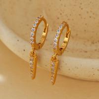 Gold Pavé Spike Huggie Earrings