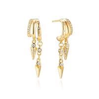 Gold Double Hoop Dangle Earrings
