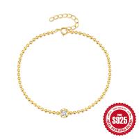 Gold Beaded Sterling Silver Bracelet