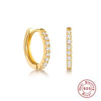 Gold-Plated Pavé Huggie Earrings