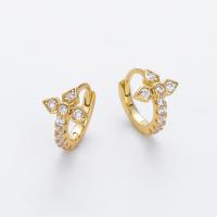 Gold Cross Motif Huggie Earrings