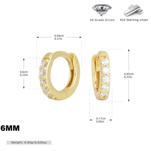 Medium Gold Pavé Zirconia Huggie Earrings