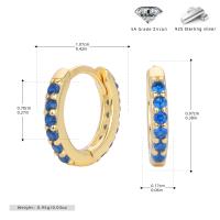Blue Zirconia Gold Huggie Earrings