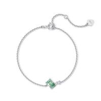 Silver Green Stone Tennis Bracelet