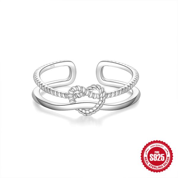 925 Silver Knot Open Band Ring
