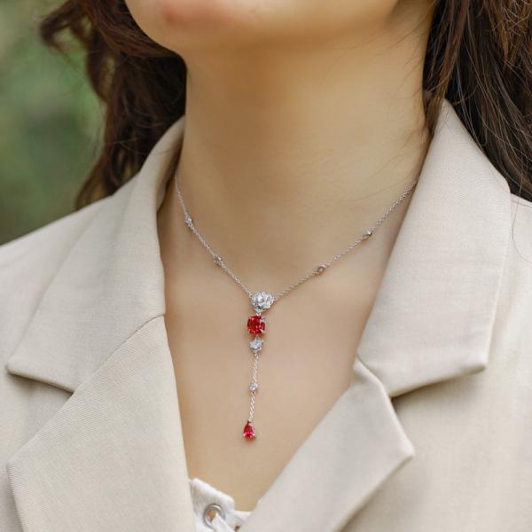 Ruby Lariat Necklace