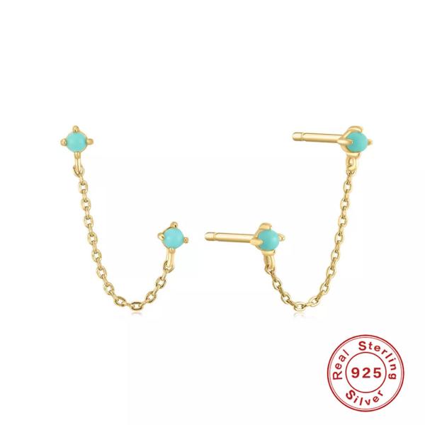 925 Silver Turquoise Threader Earrings