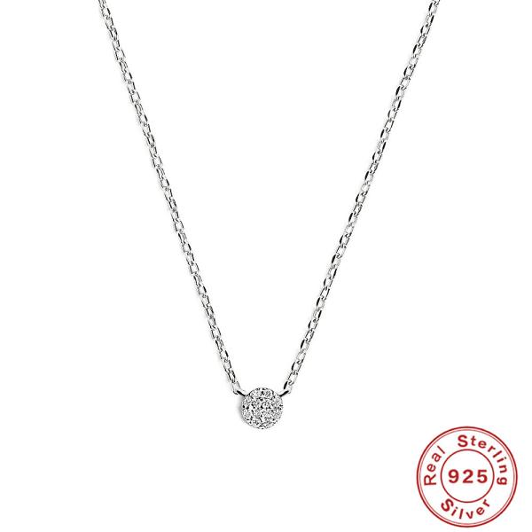 Sterling Silver Pavé Pendant Necklace