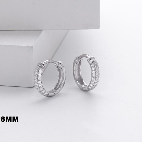 Silver Pavé Huggie Earrings