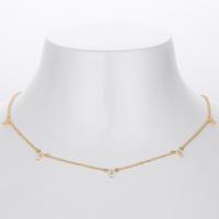 Gold-Yellow Station Necklace with Cubic Zirconia